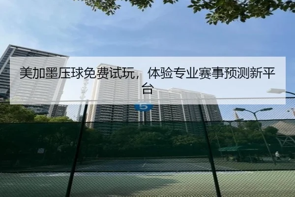 美加墨压球免费试玩,体验专业赛事预测新平台